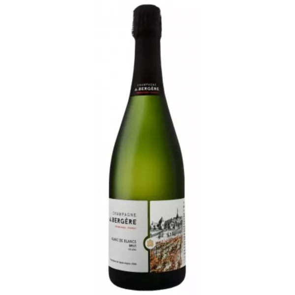 Botella de champán A. Bergère Soléra Blanc de Blancs Brut, vista frontal