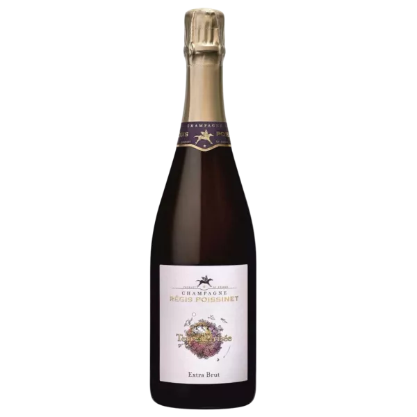 Botella de Champagne Poissinet Cuvée Terre d'Irizée Extra-Brut, vista frontal