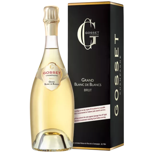 Botella de Champagne Gosset Grand Blanc de Blancs Brut Magnum 1,5L, vista frontal