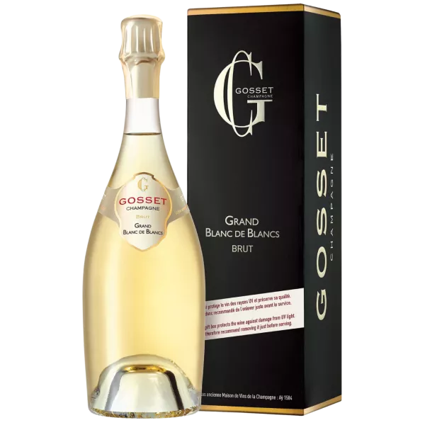 Botella de Champagne Gosset Grand Blanc de Blancs Brut Magnum 1,5L, vista frontal