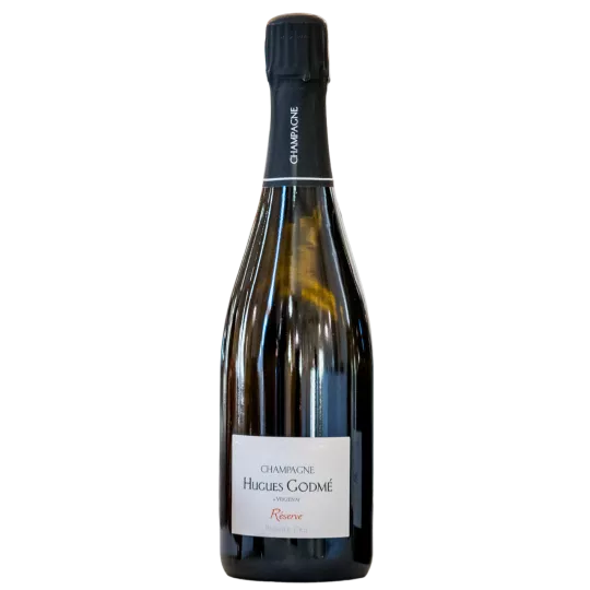 Bottle of Champagne Hugues Godmé Brut Réserve, a symbol of elegance