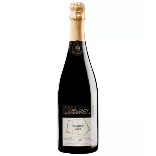 Botella de Champagne Duval-Leroy Cumières Bio Millésime 2005, vista frontal