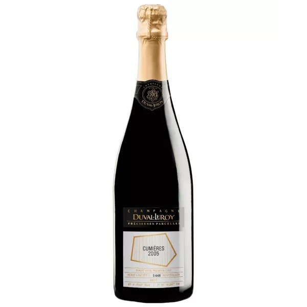Botella de Champagne Duval-Leroy Cumières Bio Millésime 2005, vista frontal