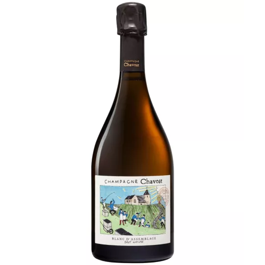 Botella de Champagne Chavost Blanc d'Assemblage Brut Nature, vista frontal