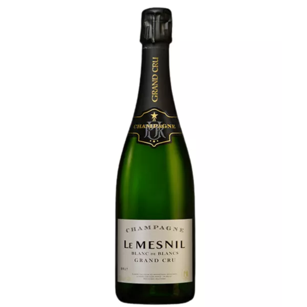 Magnum de Champagne Le Mesnil Brut Blanc de Blancs Grand Cru, botella verde, vista frontal