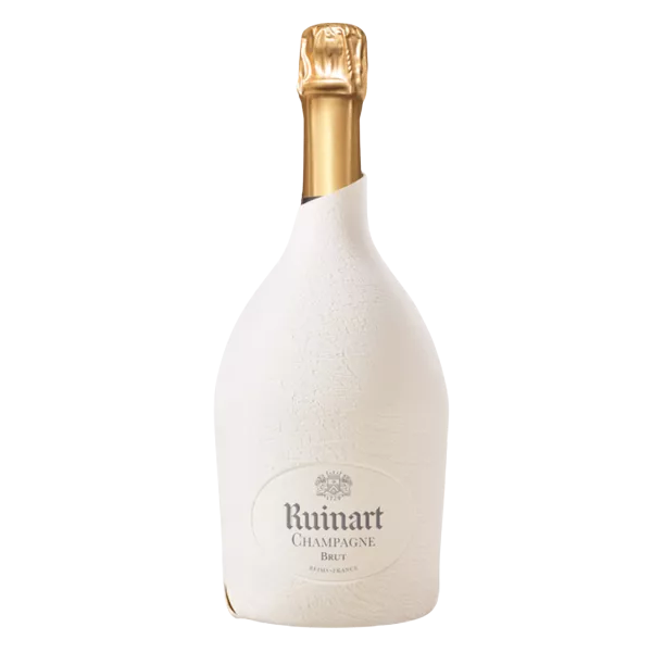 Botella de champán Ruinart R con estuche reciclable Seconde Peau