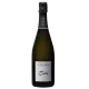 Botella de Champagne Fleury Sonate Extra-Brut 2013, etiqueta blanca, vista frontal.