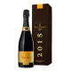Botella de champán Veuve Clicquot Vintage Brut 2015, etiqueta dorada, vista frontal