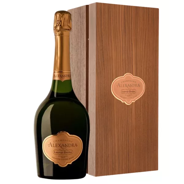 Botella de champán Laurent-Perrier Cuvée Alexandra Rosé 2012, vista frontal