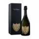 Botella de champán Dom Pérignon Millésime 2015, vista frontal con etiqueta dorada