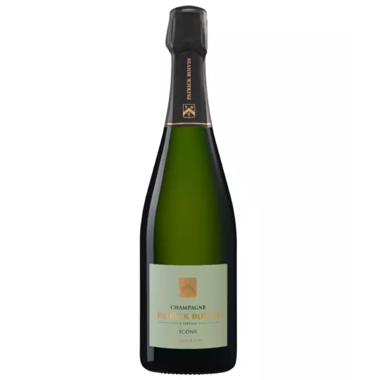 Botella de Champagne Patrick Boivin Icône 1er Cru, etiqueta dorada, vista frontal