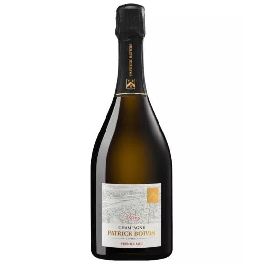 Botella de Champagne Patrick Boivin Millésimé 2020, vista frontal, etiqueta visible