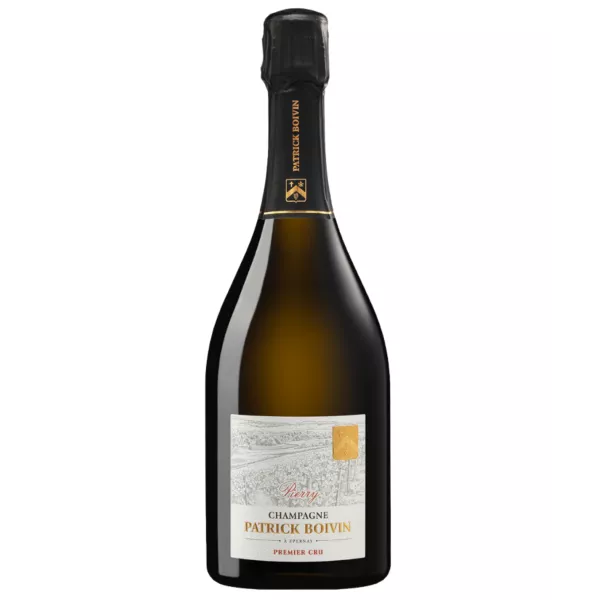 Botella de Champagne Patrick Boivin Millésimé 2020, vista frontal, etiqueta visible