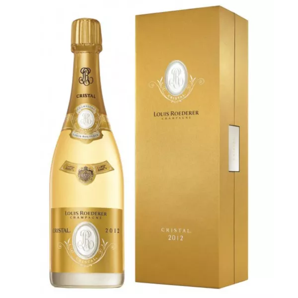 Botella de Champagne Cristal Roederer Millésime 2016 - lujoso estuche dorado