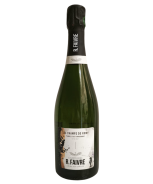 Contraetiqueta de la botella de Champagne R.Faivre Les Champs de Romy - Blanc de Blancs Extra Brut