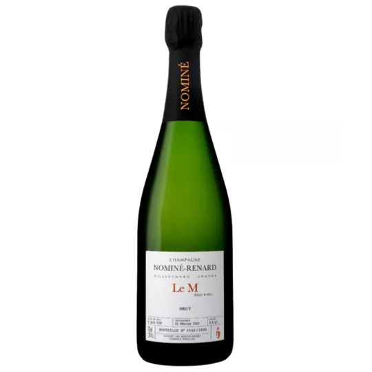Botella de Champagne Nominé Renard Le M Meunier - edición limitada cuvée 100% Pinot Meunier
