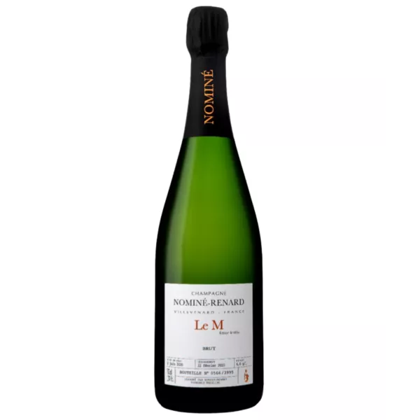 Botella de Champagne Nominé Renard Le M Meunier - edición limitada cuvée 100% Pinot Meunier