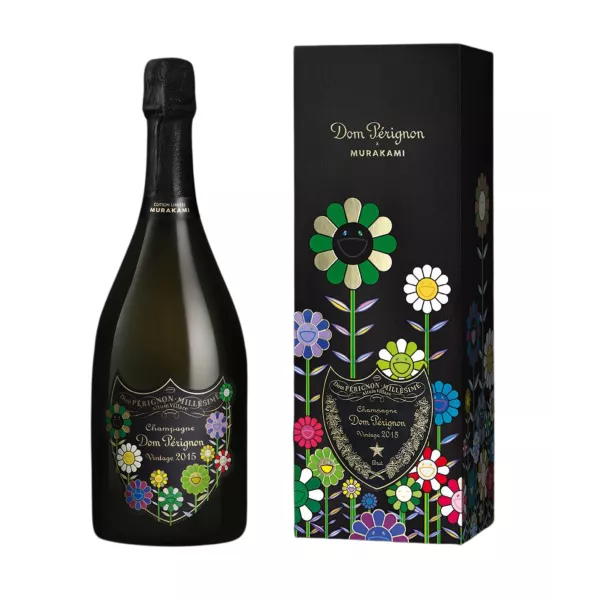 Botella de champán Dom Pérignon 2015 Murakami - Edición limitada firmada por Takashi Murakami