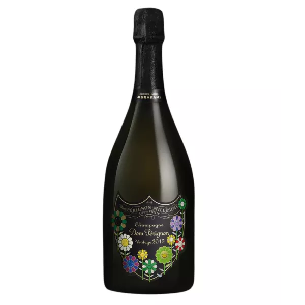 Set de regalo Dom Pérignon Murakami 2015 con diseño floral inspirado en el arte japonés