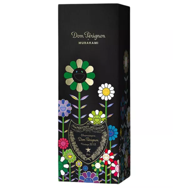 Detalle de la etiqueta Dom Pérignon 2015 edición Murakami - Champán de añada excepcional