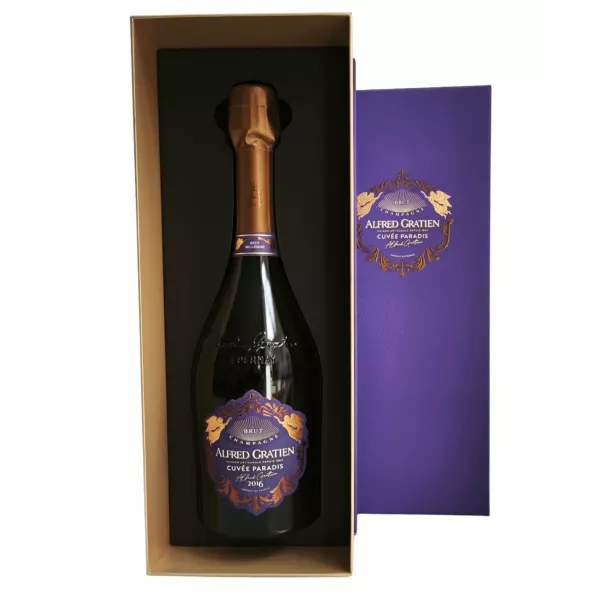 Etiqueta de Champagne Alfred Gratien Cuvée Paradis 2016 Brut, una añada de prestigio