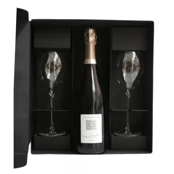 Estuche Champagne Bio Cheurlin Brut con dos copas Lehmann Grand Champagne 30 cl