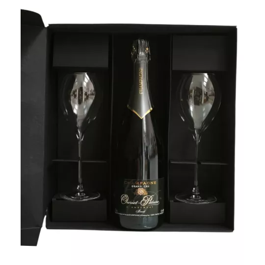 Estuche Champagne Ouriet-Pâture Brut Grand Cru con dos copas Lehmann 30 cl
