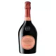 Botella de champán rosado Laurent-Perrier Cuvée Rosé, 100 % Pinot Noir con aromas de frutos rojos frescos y estilo elegante.