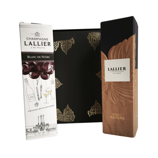 Caja de champán Lallier: Dúo Blanc de Noirs y Nature Grand Cru