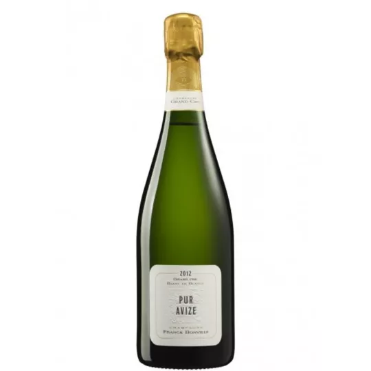 Botella de champán Franck Bonville Pur Avize Grand Cru Blanc de Blancs, vista frontal