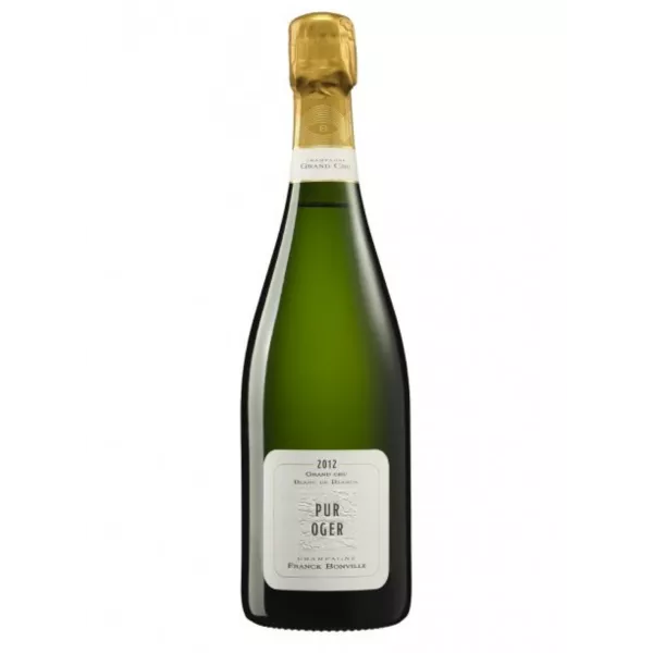 Botella de champán Franck Bonville Pur Oger Grand Cru Blanc de Blancs, vista frontal