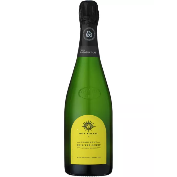 Botella de Champagne Philippe Gonet Roy Soleil Blanc de Blancs Grand Cru, vista frontal