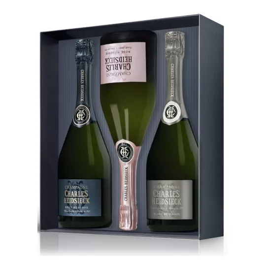 Buy online Champagne gift set CHARLES HEIDSIECK 3 Bottles 75cl (Brut + Blanc De Blancs +Pink)