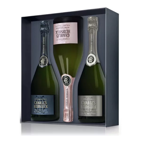 Buy online Champagne gift set CHARLES HEIDSIECK 3 Bottles 75cl (Brut + Blanc De Blancs +Pink)