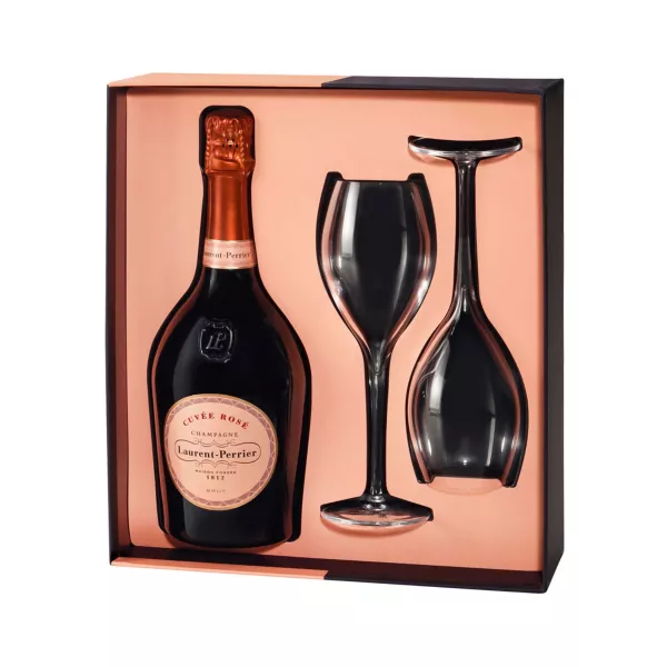 Champagne Gift Set LAURENT-PERRIER pink with 2 flutes