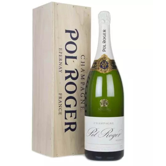 Jeroboam de Champagne Pol Roger Brut Réserve 3 litros - elegante botella de gran formato