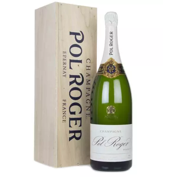 Jeroboam de Champagne Pol Roger Brut Réserve 3 litros - elegante botella de gran formato