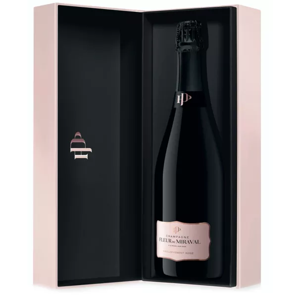 Botella de champán Fleur de Miraval Rosé, rosa pálido, vista frontal