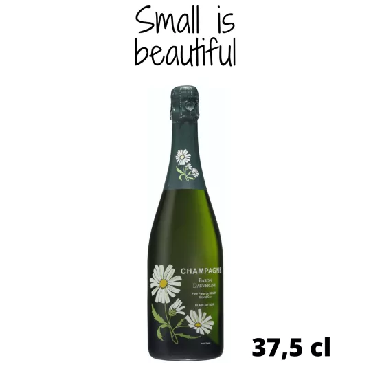 Media botella de Champagne Baron Dauvergne Fine Fleur Blanc de Noirs, vista frontal