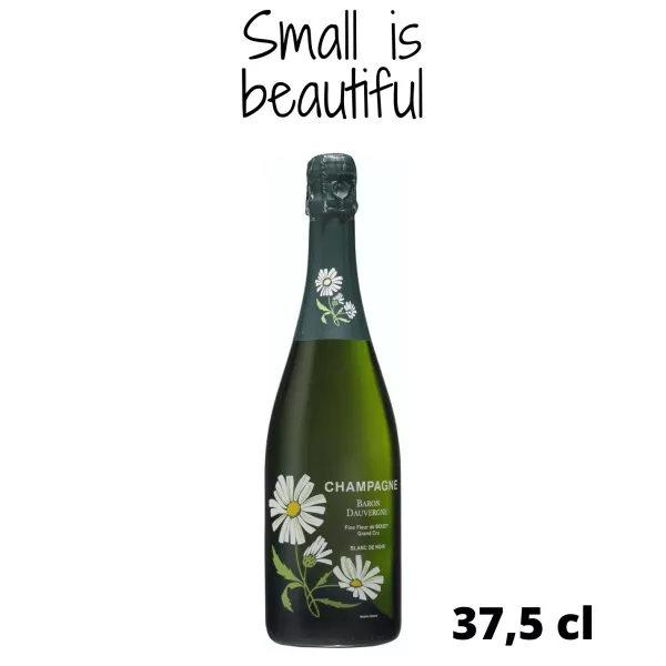 Media botella de Champagne Baron Dauvergne Fine Fleur Blanc de Noirs, vista frontal