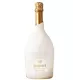 Botella de Champagne Ruinart Blanc de Blancs con estuche blanco Seconde Peau, vista frontal