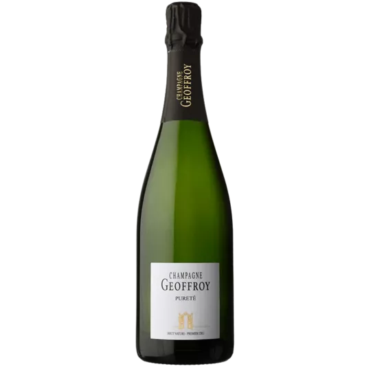 Botella de Champagne René Geoffroy Premier Cru Pureté Extra-Brut Zéro Dosage, vista frontal