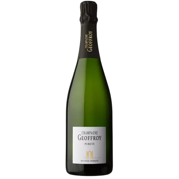 Botella de Champagne René Geoffroy Premier Cru Pureté Extra-Brut Zéro Dosage, vista frontal